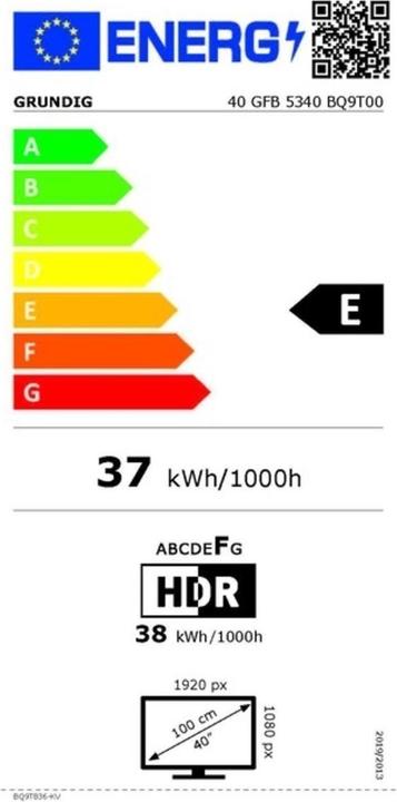Energy Label Grundig Grun Led-Tv Fhd (40", LED, Full HD, 2023)