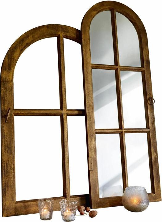Produktbild Loberon Spiegel und Deko-Fenster 2er Set Crowley braun/gold