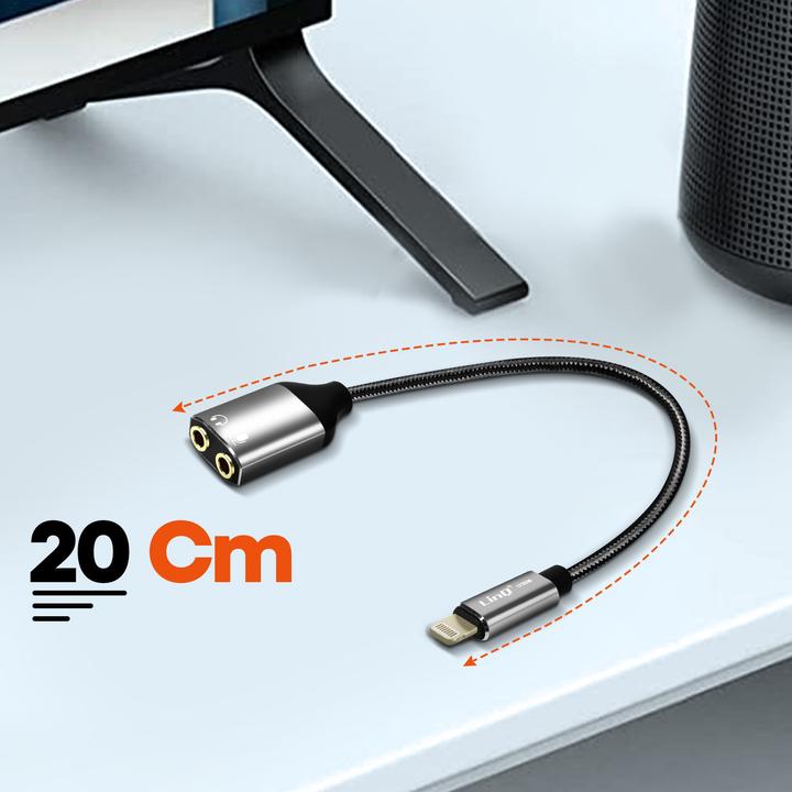 Produktbild LinQ LT3538 Audiosplitter (Lightning, 3.5mm Klinke)