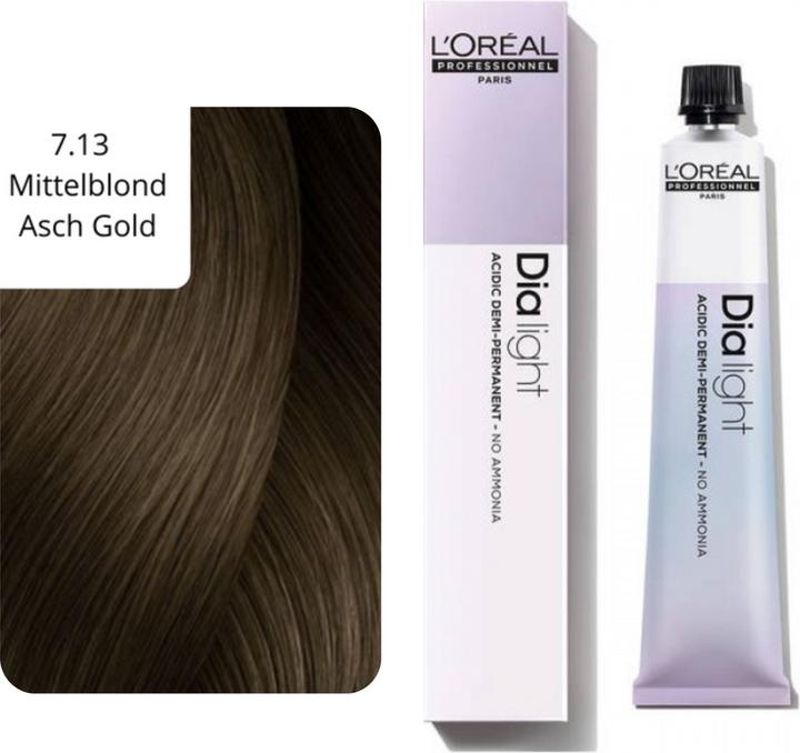 Produktbild L'Oréal Professionnel Dialight Haartönung (7.13 Mittelblond Asch Gold)