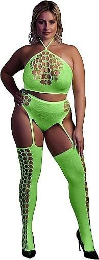 Immagine prodotto Ouch! Two Piece with Crop Top and Stockings - Green - XL/XXXXL (XL, XXL, 3XL)