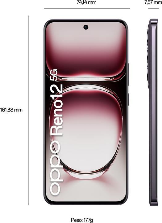 Immagine prodotto OPPO Reno12 5G (256 GB, Nero Marrone, 6.69", Doppia SIM, 50 Mpx, 5G)
