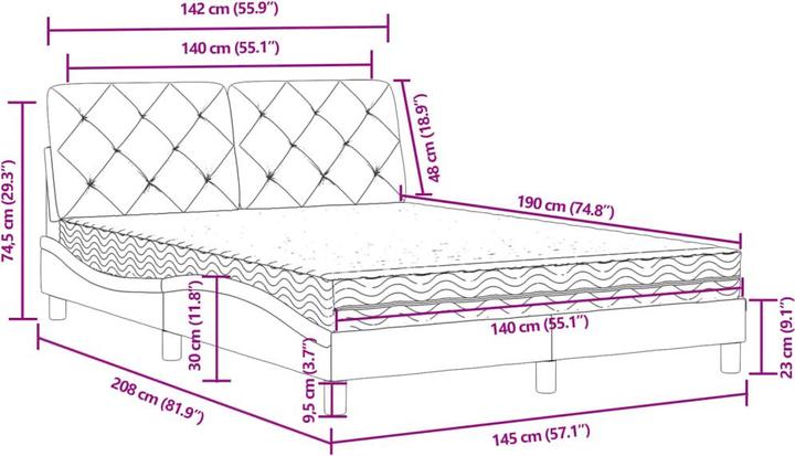 Produktbild VidaXL Julius (140 x 190 cm)