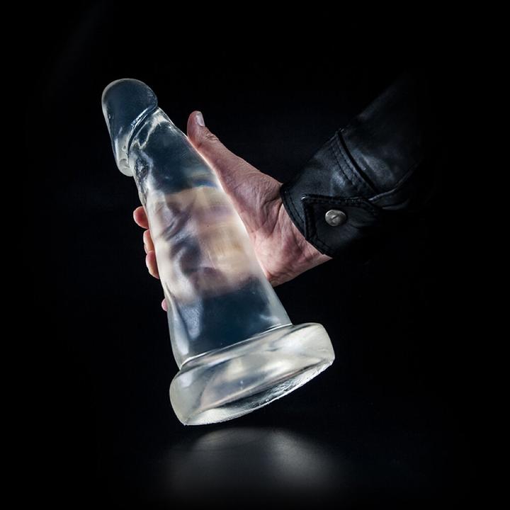 Productafbeelding Dark Crystal Duistere kristallen dildo van Mister B. Valerio - 40cm/5.1cm - transparant