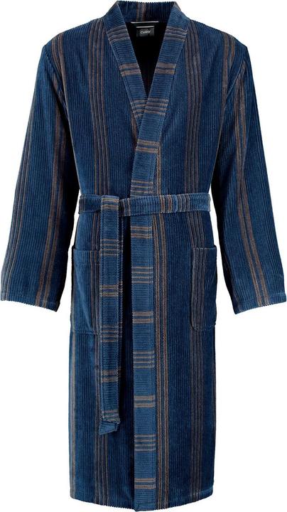 Actual product image Cawö Mens Bathrobe Blue/Brown (52)