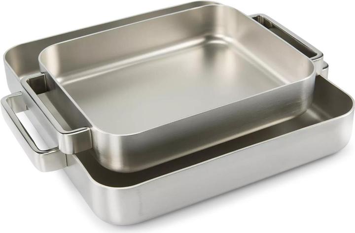 Iittala Ofenform aus Edelstahl silberfarben