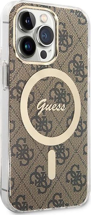Produktbild Guess Zestaw GUBPP13XH4EACSW Case+ Charger iPhone 13 Pro Max brązowy/brown hard case 4G Print MagSaf (Apple iPhone 13 Pro Max)