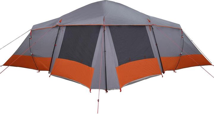 Immagine prodotto VidaXL Tenda familiare con finestre Dome grigia e arancione per 6 persone Impermeabile (Tenda a cupola, 6 persone)