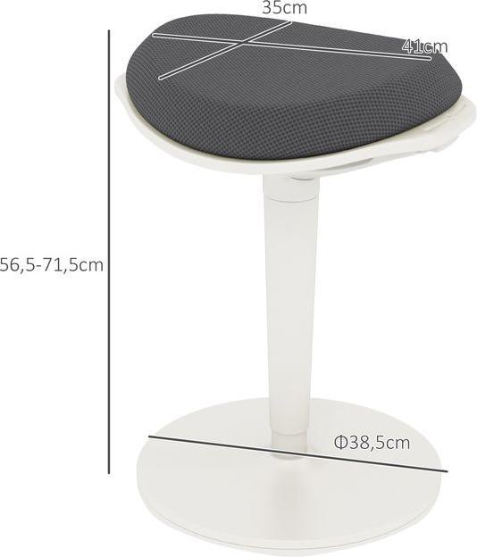 Produktbild Swisshandel24 Pendelhocker, ergonomisch, höhenverstellbar, bis 120 kg, 42,5x35,5x56,5-71,5cm, Grau