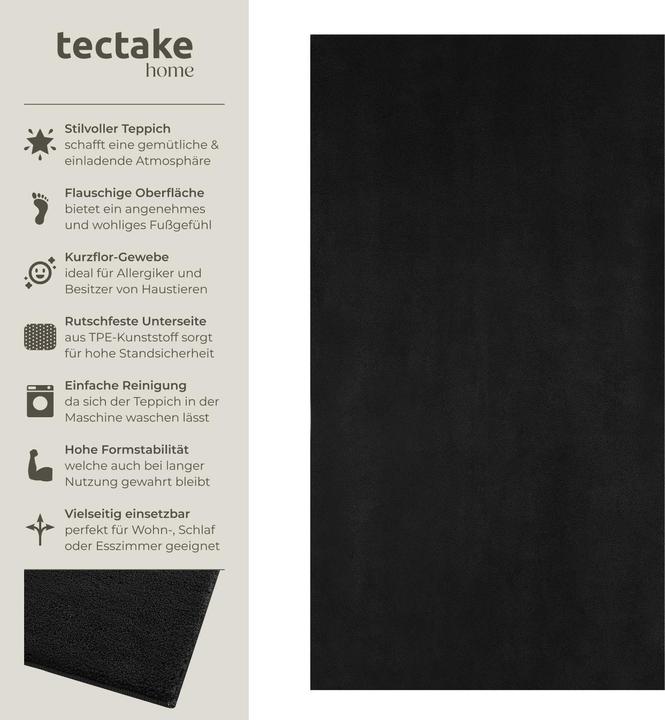 Produktbild tectake Kurzflorteppich Soft Zone (80 x 150 cm)