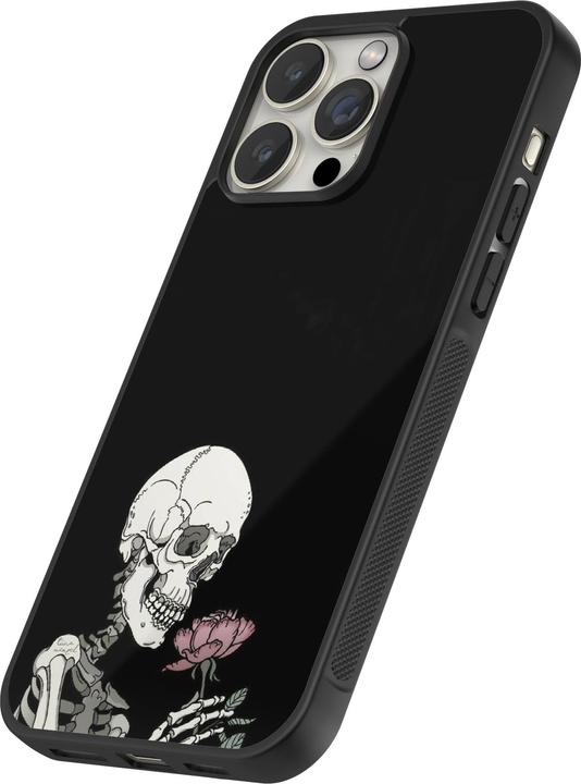 Actual product image PhoneLook Coque Silicone rigide noir Halloween 2023 rose and skeleton (Apple iPhone 12 Pro Max)