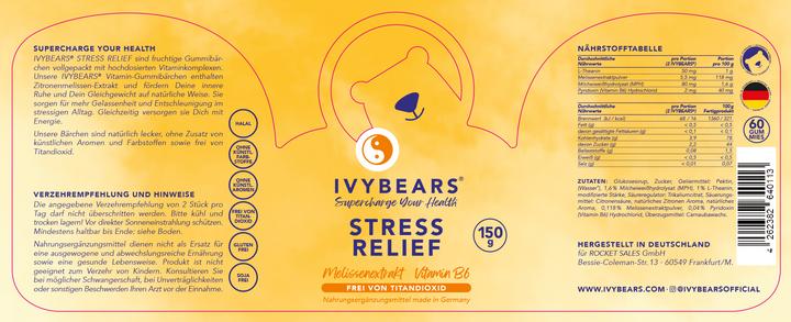 Valori nutrizionali e ingredienti IVYBears Stress RELIEF 2-Pack (2 Pezzo/i, Gomme, 300 g)