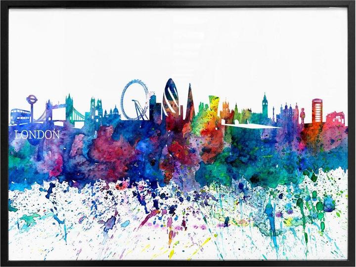 Actual product image Trenddeko London watercolor skyline (80 x 60 cm)