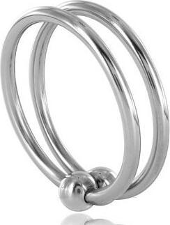 Metal Hard Doppel Penisring aus Metall mit Hodenring (3.20 cm)