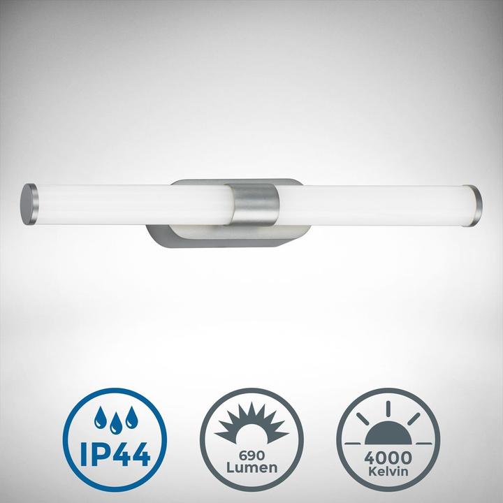 Actual product image B.K.Licht LED bathroom light, matt chrome, 1xLED/7W