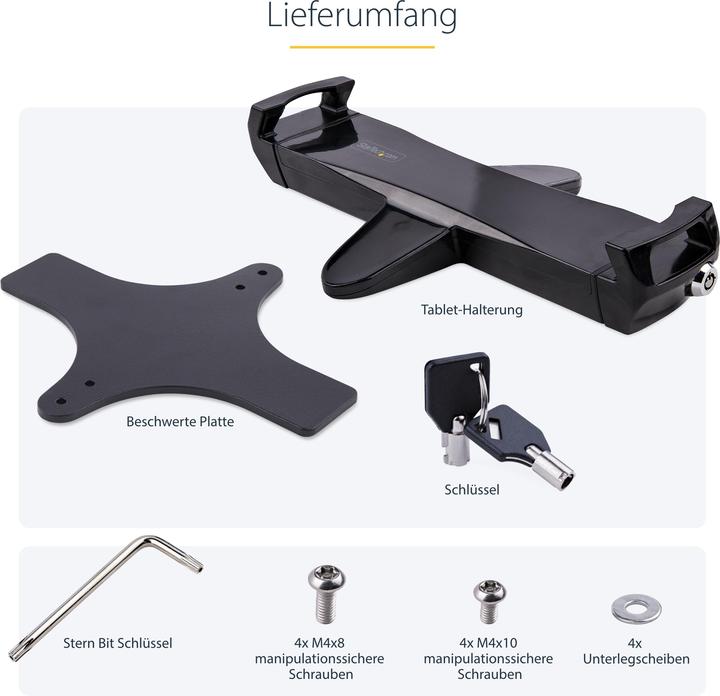 Actual product image StarTech COM VESA Tablet Mount for Monitor Arm - Anti-Theft Tablet Mount for 20.06-31.75c