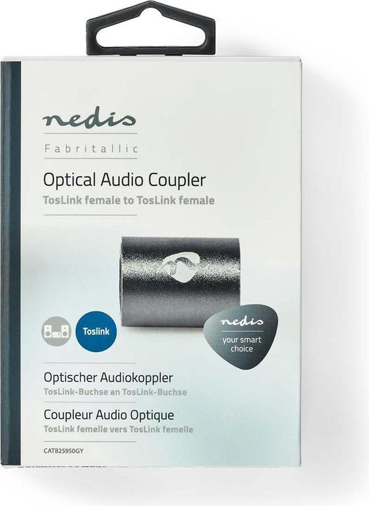 Immagine prodotto Nedis Adattatore audio ottico jack TosLink - jack TosLink Alluminio Grigio Antracite