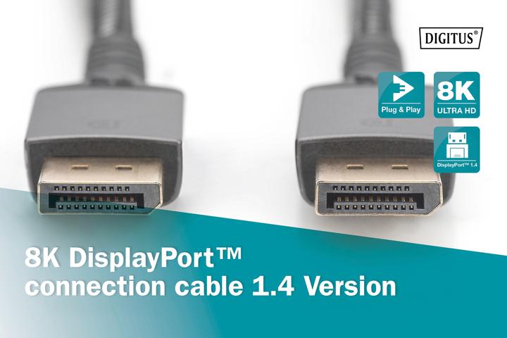 Produktbild Digitus 8K DisplayPort Anschlusskabel 1.4 Version (1 m, DisplayPort)