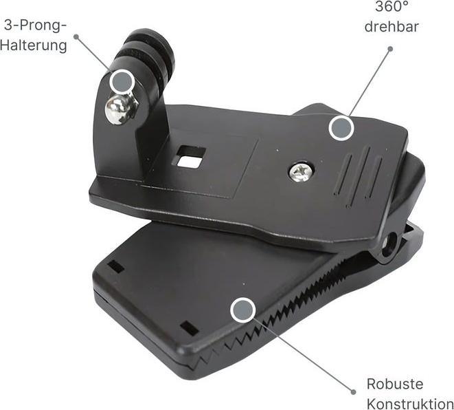 Actual product image Hermex Backpack clip (Merger, Osmo Action 3, GoPro Hero 11, GoPro Hero 8, GoPro Hero 9, GoPro Hero 5, GoPro Hero 4, GoPro Hero 10, GoPro Hero 2/3/3 +)