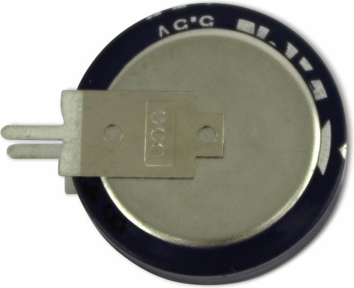 Actual product image Eaton Gold cap electrolytic capacitor, 1.5 F, 5.5 V, 19x19.7 mm