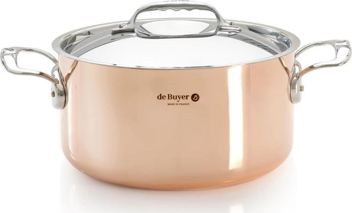 Image du produit de Buyer Prima Matera Marmite à légumes avec couvercle à induction (16 cm, Casserole, Acier inoxydable, Cuivre)