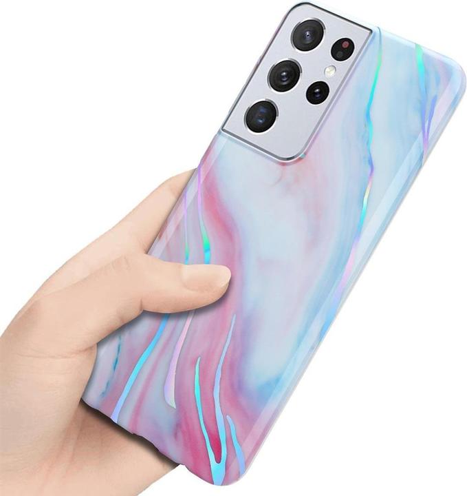 Actual product image Cadorabo IMD TPU Colorful Marble Cover (Samsung Galaxy S21 Ultra)