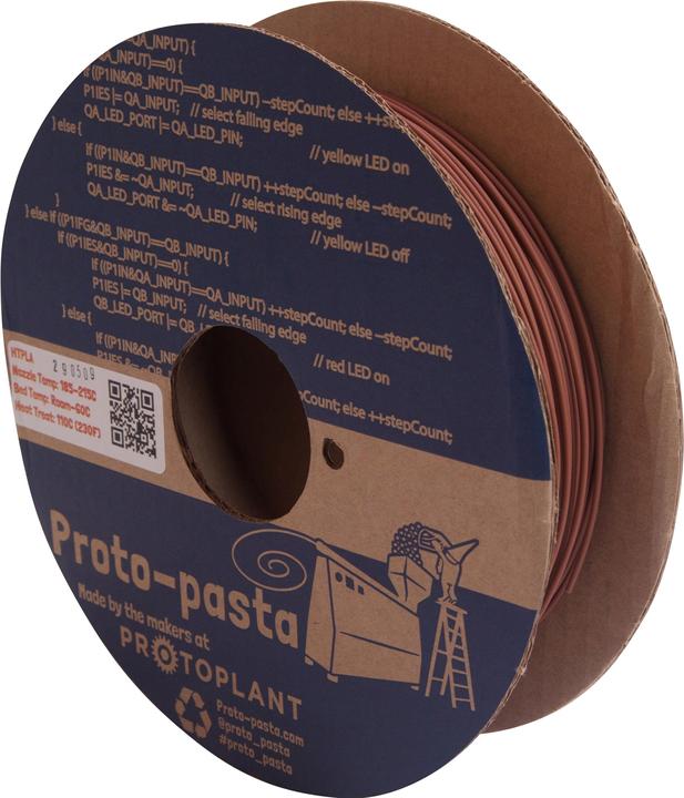 Image du produit Proto-pasta Filament métal chargé cuivre HTPLA 1.75mm 1500g (Métal, 1500 g, Marron, Orange)