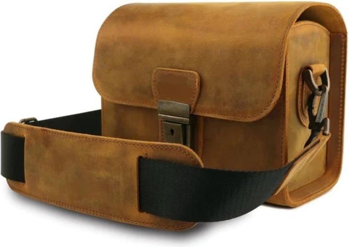 Actual product image Only-Bags.Store Camera messenger bag in grained leather for mirrorless, instant and DSLR cameras (Camera shoulder bag)