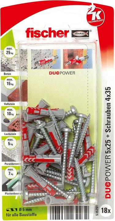 Fischer DUOPOWER 5x25 S PH K 18 535251 (18 pcs.)