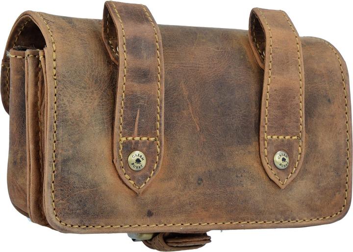Image du produit Greenburry Sac banane militaire vintage en cuir 16 cm