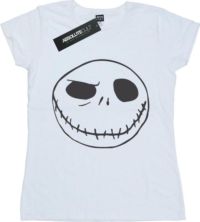 Actual product image Disney Womens/Ladies Nightmare Before Christmas Jack's Big Face Cotton T-Shirt (L)