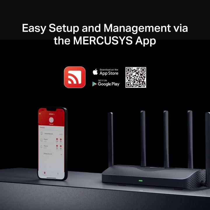 Produktbild Mercusys WRL ROUTER 9300MBPS/4PORT MR47BE