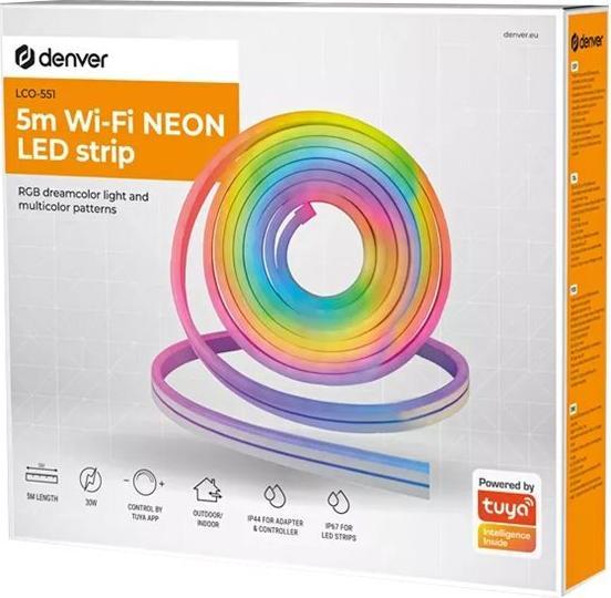 Denver SMART LIGHTING 5M WiFi lightstrip Indoor/outdoor (RGB, 500 cm, Outdoor, Indoor)