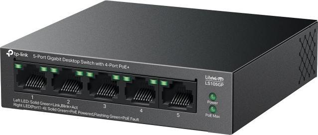 Actual product image TP-Link LS105GP 5xGb (4xGb POE+) Desktop switch (5 Ports)
