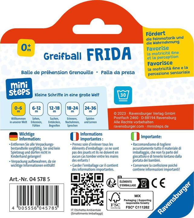 Image du produit Ravensburger ministeps, la peluche : Balle de préhension Frida