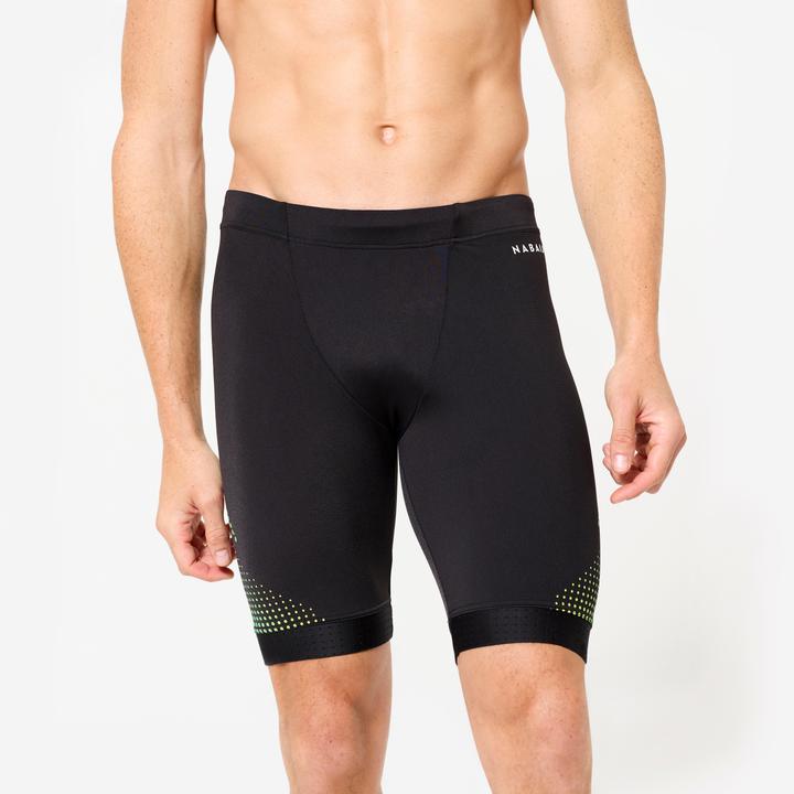 Nabaiji Men's swimming trunks Jammer - 500 Fiti black/yellow