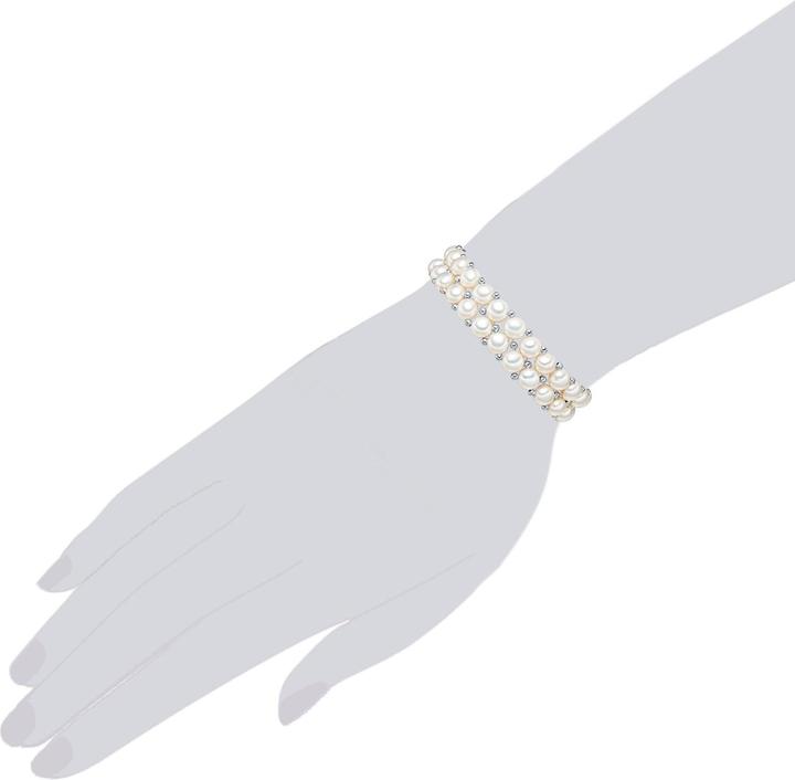 Actual product image Valero Pearls Ladies sterling silver freshwater cultured pearl silver 19.0 cm - 3116 (19 cm, Sterling Silver)