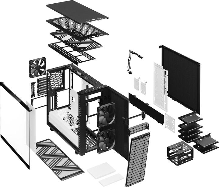 Actual product image Fractal Define 7 Black and White TG (ATX, mATX, Mini-ITX, E-ATX)