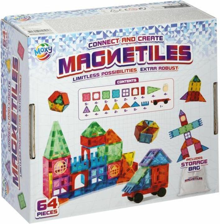 Immagine prodotto Grafix Piastrelle magnetiche 64 pezzi Incluso sacchetto di conservazione