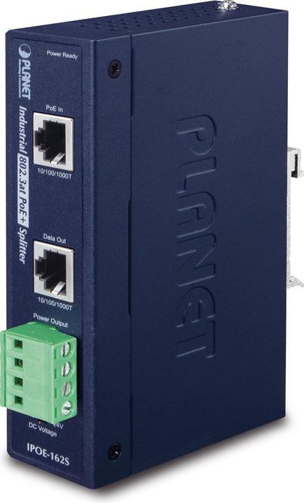 Actual product image Planet IPOE-162S PoE splitter (DIN rail mounting possible)
