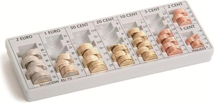 Actual product image Inkiess Cash register insert Minicoin EU 70 (WxDxH) 28.0x11.0x3.5 cm light grey