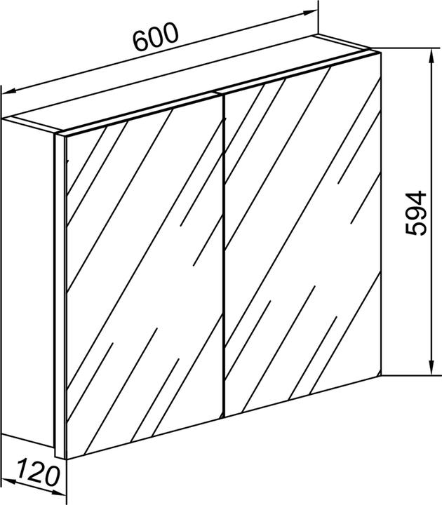 Productafbeelding VCM Houten Badkamermeubilair Spiegelkabinet Badinos (60 x 12 cm)