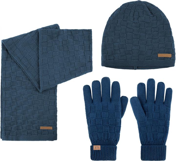 Immagine prodotto Normani Set invernale in lana merino con cappello, sciarpa e guanti modello Yuma - 9601