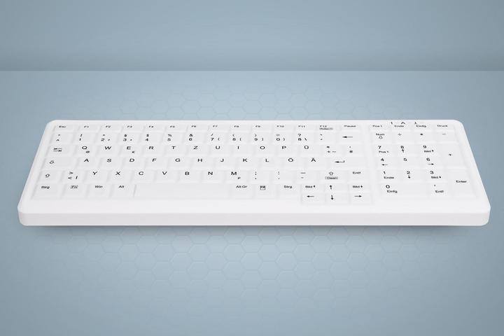 Actual product image Active Key AK-C7000F-UVS-W/GE Keyboard USB + PS/2 White (DE, Cable)