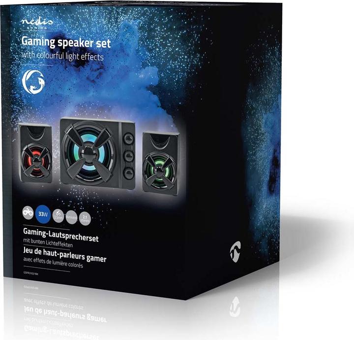 Produktbild Nedis Gaming-Lautsprecher | Lautsprecherkanäle: 2.1 | Stromversorgung über USB | 3.5 mm Stecker | 33