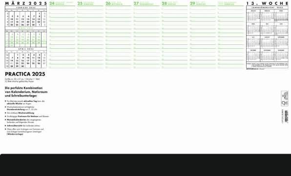 Actual product image Writing pad Practica 2025 - 59.5x37 cm - 1 week on 1 sheet - 52 sheets, with sturdy
