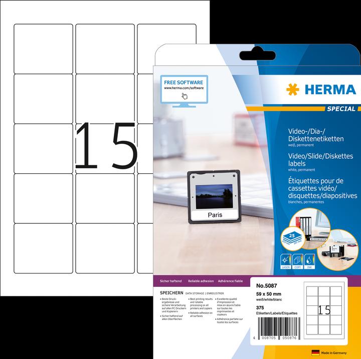 Actual product image HERMA ZIP disc labels A4