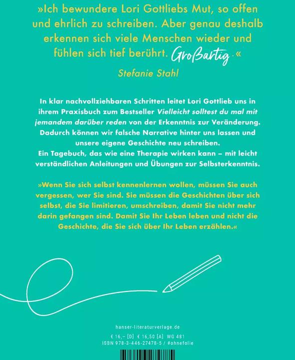 Produktbild Hanserblau Vielleicht solltest du mal mit jemandem darüber reden – Das Arbeitsbuch (Deutsch, Lori Gottlieb, 2022)