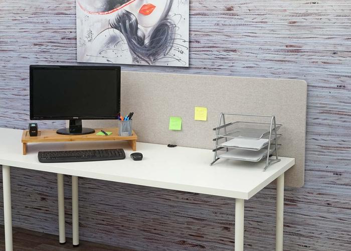 Image du produit Mendler Cloison acoustique de bureau, écran d'intimité de bureau, double paroi tissu/textile - 160x60cm