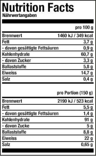 Nährwerte und Zutaten ESN Massive Weight Gainer (Chocolate, 1 Stk., 4000 g)